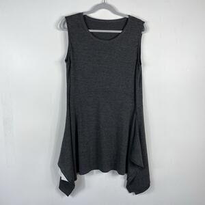 Mordenmiss Size XL Handkerchief Hem Mini Tank Dress Gray Cotton Blend